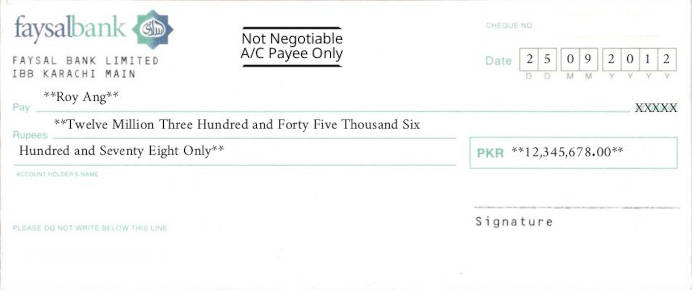 Write Faysal Bank Cheque Online Free Online Cheque Writer for Faysal Bank in Pakistan